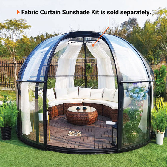 Fabric Curtain Sunshade Kit for Nordic Series 10' SkyDome Sunroom Greenhouse TMG-GHN1008D-CT