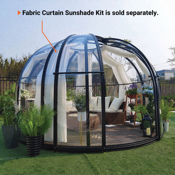 Fabric Curtain Sunshade Kit for Nordic Series 13' SkyDome Sunroom Greenhouse TMG-GHN1309D-CT
