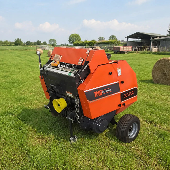 20" x 27" Round Hay Baler, Net Wrap, 3-Point Hitch, Category 1, PTO Shaft Included, 15-50 HP Tractor, TMG-TRB50N