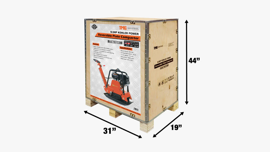 6800-lb Reversible Vibratory Plate Compactor, 9.5 HP Kohler Command Pro Engine, (Discontinued – No Longer Available) TMG-PC160K