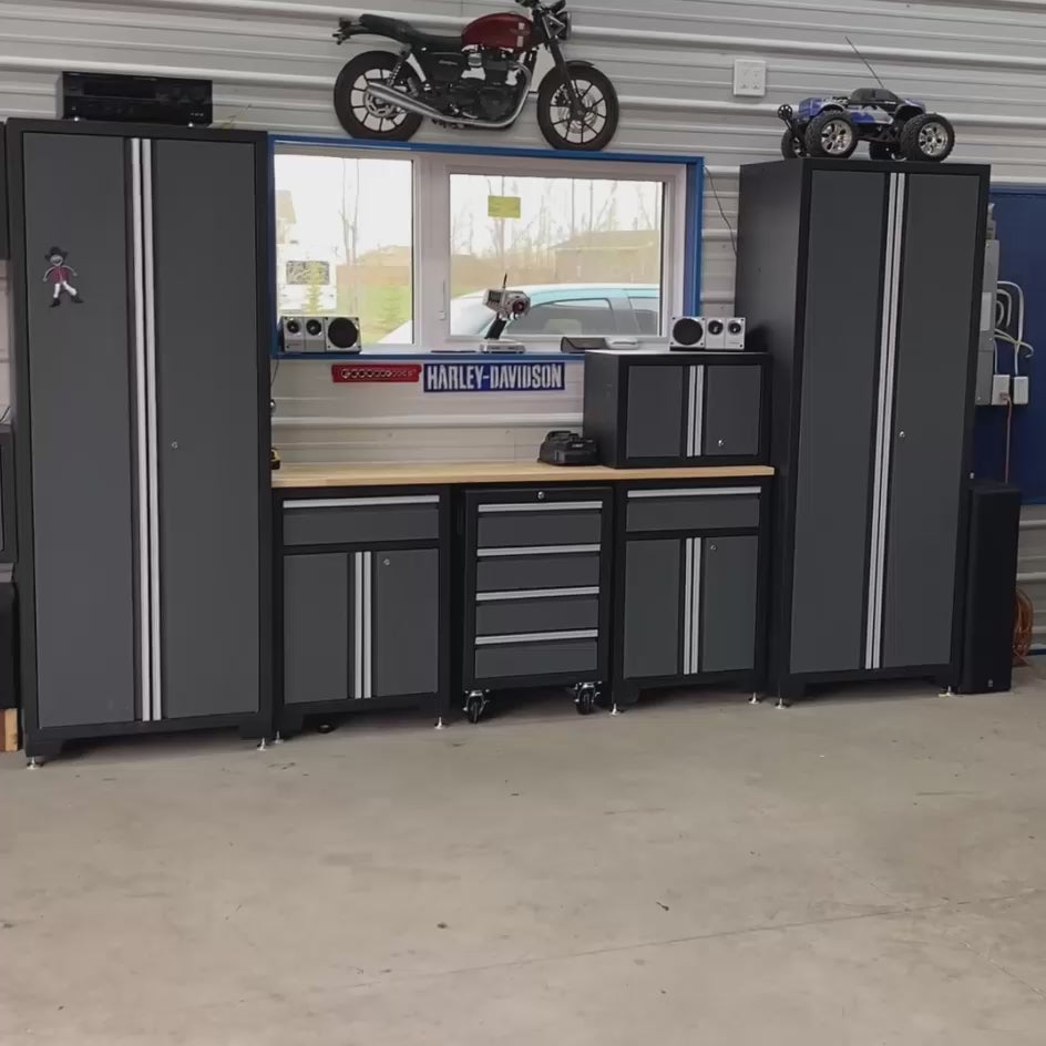 Armoire de garage robuste à 2 portes, Rangement pour outils et établis, Drummondville