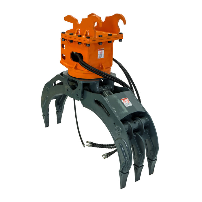TMG-ERG42 360 degree rotating grapple attachment for compact and mid-size excavators