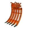 35" Excavator Rake for 10-18 Ton Excavators, 5 Tines, Root Rake, Quick Change, TMG-ERK35