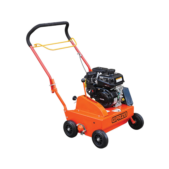 TMG-GPR20 20-inch power rake with 7 HP Kohler engine and 30-blade flail reel, product view 6
