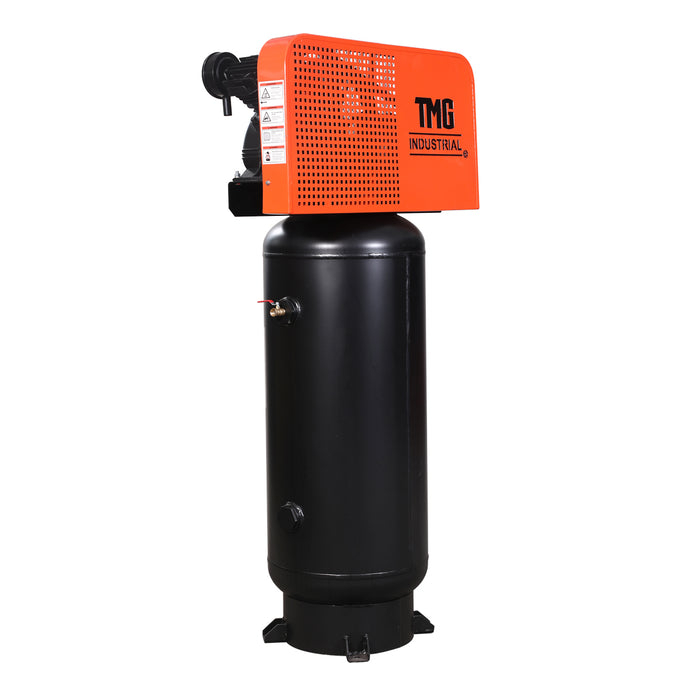 Compresseur d'air électrique stationnaire TMG Industrial 60 gallons 5 HP, temps de remplissage 5 min, moteur à induction 230 V, réservoir vertical ASME, TMG-ACE60