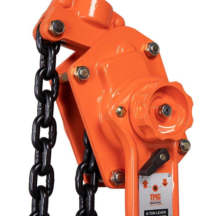 TMG Industrial 6 Ton 5' Lift Lever Chain Hoist, Twin Pawl Brakes, ASME B30.21, TMG-AHL6