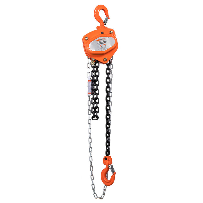 TMG Industrial 2 Ton 10' Lift Chain Hoist, 360° Swivel Hook, ASME B30.