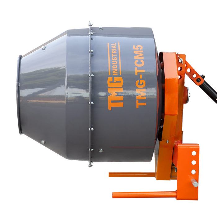 TMG Industrial 5 Cu-Ft Mélangeur de ciment à 3 points, arbre de prise de force inclus, raccordement de catégorie 1, TMG-TCM5