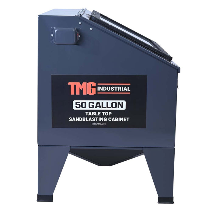 TMG Industrial 50 Gallon/190L Top-Open Bench Top Abrasive Sandblaster w/View Window, 115 PSI, 15 CFM, TMG-ABC50