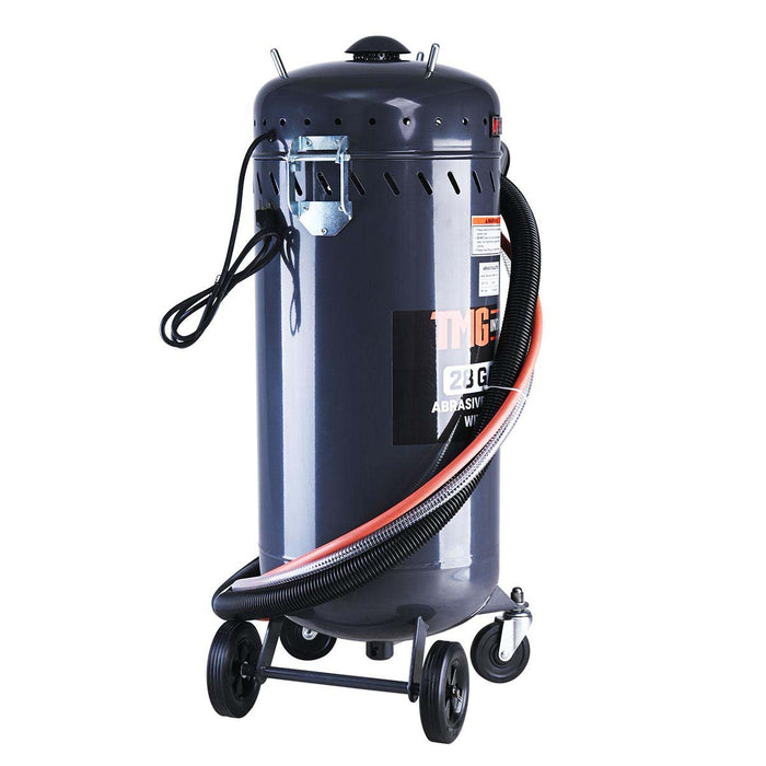 TMG Industrial 28 Gallon Abrasive Sandblaster w/Vacuum, 115 PSI, 22 CFM, Tuyau de 8 pi, Roues en caoutchouc de 6 po, TMG-ABC28