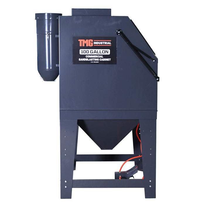 TMG Industrial 100 Gallon Commercial Cabinet Sandblaster, système de filtration sous vide, fenêtre de vue surdimensionnée, 125 PSI, 24 CFM, TMG-ABC99