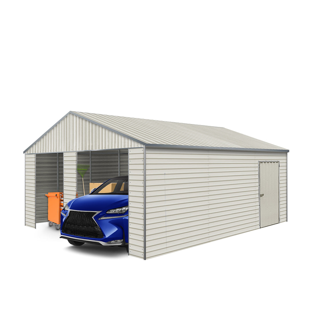 Garage en métal avec porte motorisée – 19,3 m²