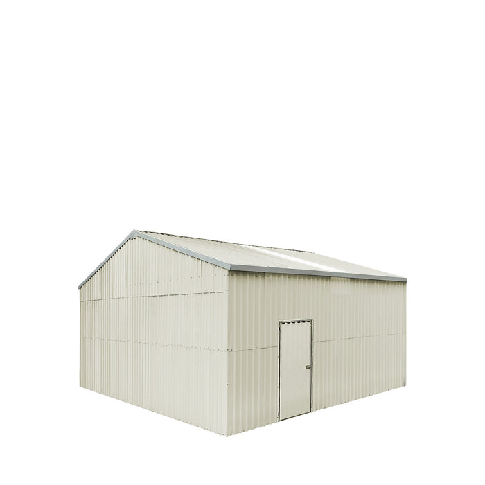 TMG Industrial 25' x 25' Remise en métal à double garage avec porte d'entrée latérale, espace de plancher de 625 pi 2, hauteur d'avant-toit de 9'8", métal 27 GA, puits de lumière, pente de toit de 4/12, TMG-MS2525