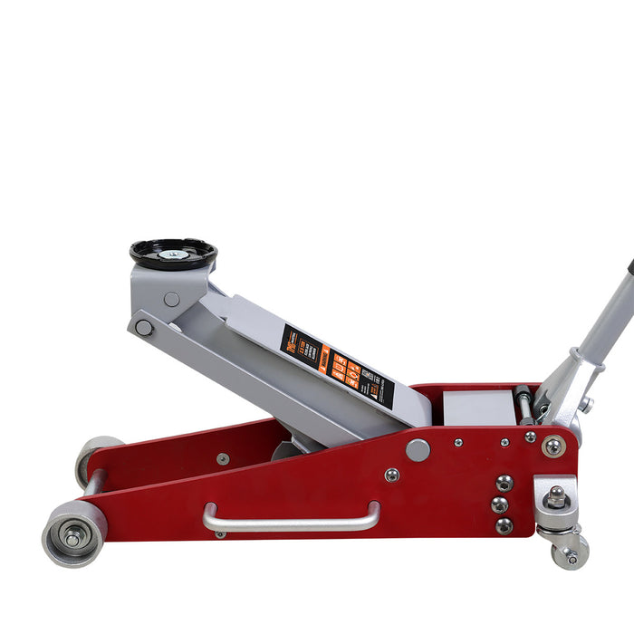 TMG Industrial Cric de plancher en aluminium à profil bas de 2,5 tonnes, 17 po max. Hauteur, dégagement de 4 po, pivot de roulette à 360°, TMG-AJF02A