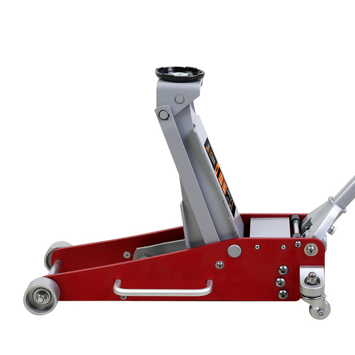 TMG Industrial Cric de plancher en aluminium à profil bas de 2,5 tonnes, 17 po max. Hauteur, dégagement de 4 po, pivot de roulette à 360°, TMG-AJF02A