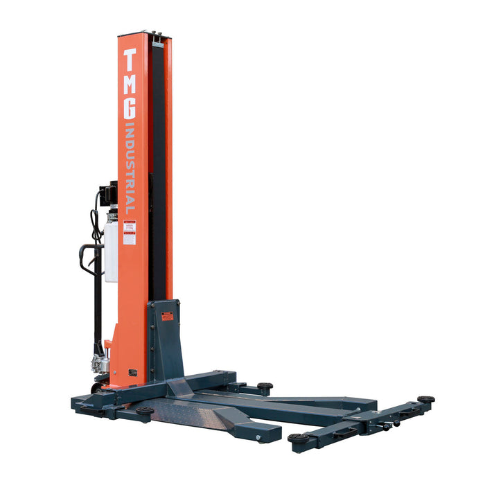 TMG Industrial 6000 LB Portable Single Post Auto Lift, 72'' Lifting Height, Low Profile Jack, CETL certified Pump, TMG-ALSP60