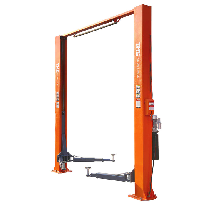 TMG Industrial 10,000-lb Two Post Overhead Auto Lift, Symmetric Arms, 72” Lift Height, Dual-Point Lock Release, TMG-ALT100