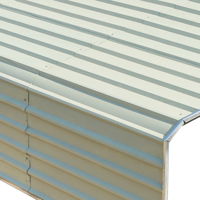 TMG Industrial 12' x 20' Carport tout en acier avec parois latérales ouvertes, toit galvanisé, revêtement en poudre, revêtement de peinture polyester, câbles de stabilisation, TMG-CP1220