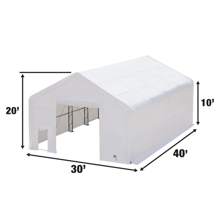 TMG Industrial 30' x 40' Dual Truss Storage Shelter with Heavy Duty 17 oz PVC Cover, TMG-DT3041