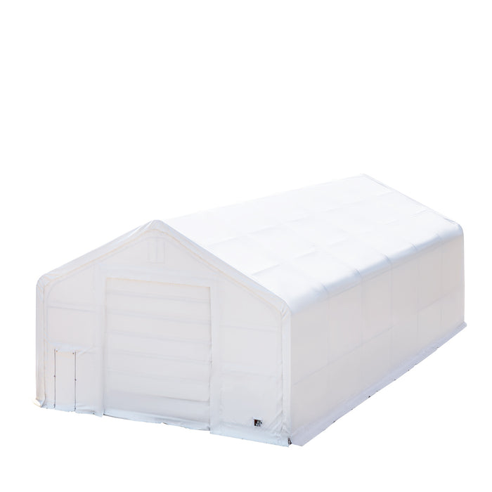 TMG Industrial 30' x 60' Dual Truss Storage Shelter with Heavy Duty 17 oz PVC Cover & Drive Through Doors, TMG-DT3061