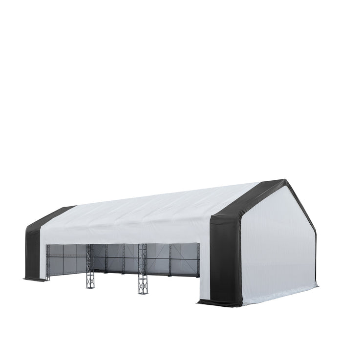 TMG-DT3380 Atelier d'abri de stockage à double ferme de 80 x 33 pieds, ouverture au volant de 19 pi de large, couverture en PVC de 21 oz
