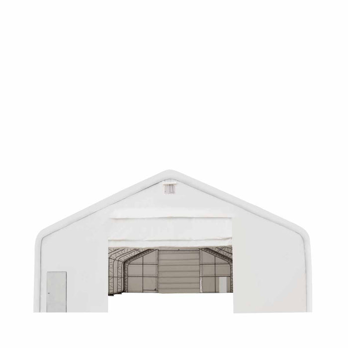 TMG Industrial Pro Series 40' x 40' Dual Truss Storage Shelter with Heavy Duty 21 oz PVC Cover & Drive Through Doors, TMG-DT4041-PRO (Previously TMG-DT4040-PRO)