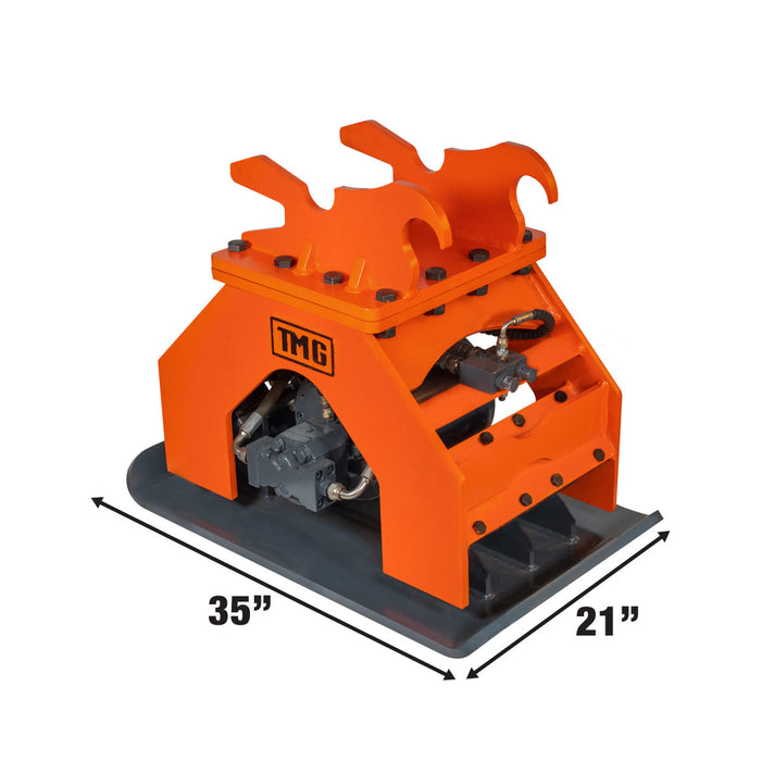 Compacteur à plaque hydraulique industriel TMG de 11 000 lb, poids de pelle de 4 à 7 tonnes, capacité compacte de 39 po, TMG-ECP41