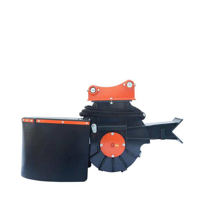 Accessoire de broyeur de souches d'excavatrice TMG Industrial 18 ", support de 3 à 7 tonnes, 13-20 GPM, ligne de vidange de boîtier, TMG-ESG18