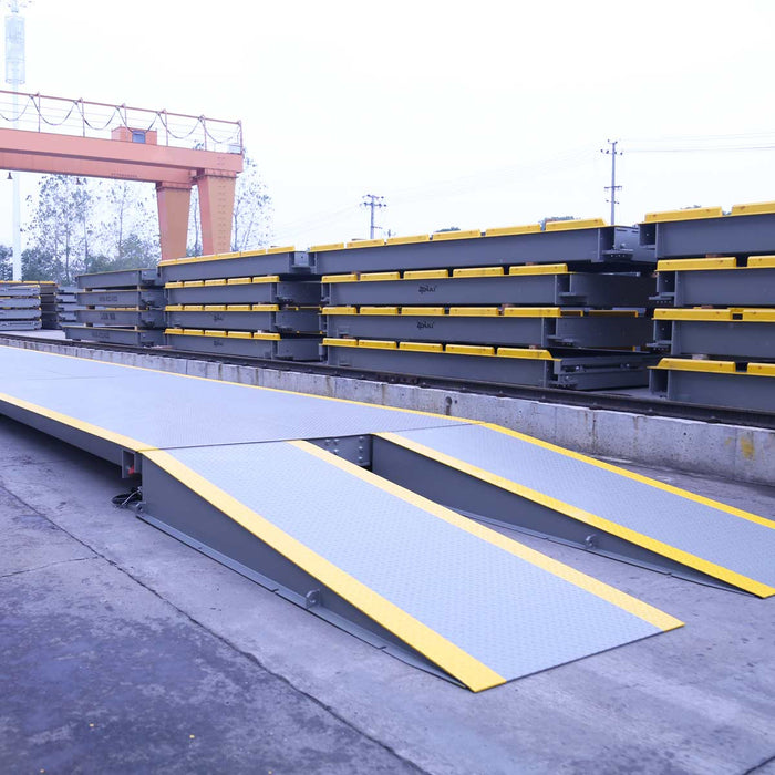 TMG Industrial 100 ton Weighbridge Truck Scale, -35℃ to +70℃, 10' x 60' (W x L), acier de haute qualité, conception de poutre en forme de U, surcharge de 120 %, TMG-FST100