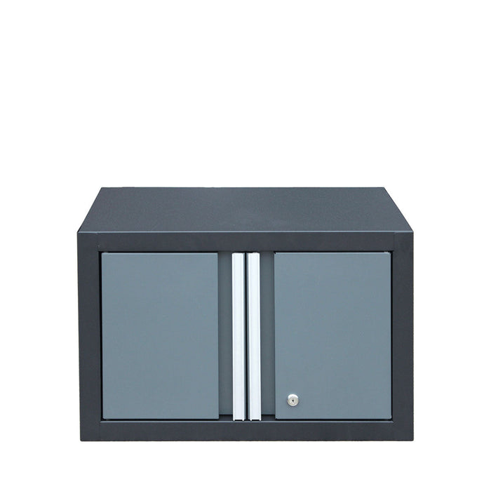TMG Industrial Pro Series 9-Piece Garage Storage Cabinet Combo Set w/Rolling Cabinet, Rubber Wood Tabletop, Recessed Aluminum Handles, TMG-GCC09B