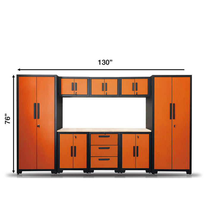 TMG-GCC09 9-Piece Garage Cabinet Workbench Combo Set, Pre-assembled, Fully Welded