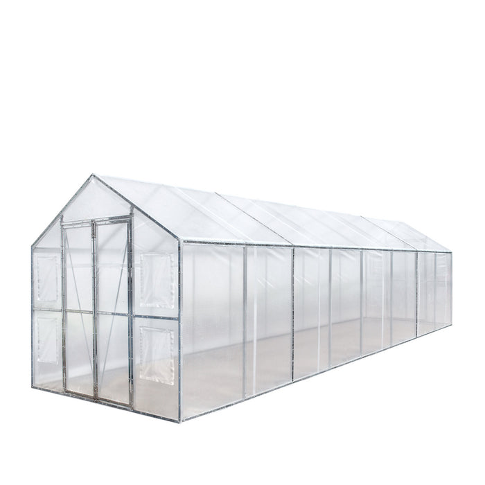 TMG Industrial Tente de culture en serre de 8 pi x 26 pi avec couverture en PVC Ripstop Leno Mesh de 20 mil, cadre en acier galvanisé, fenêtres enroulables, TMG-GH826
