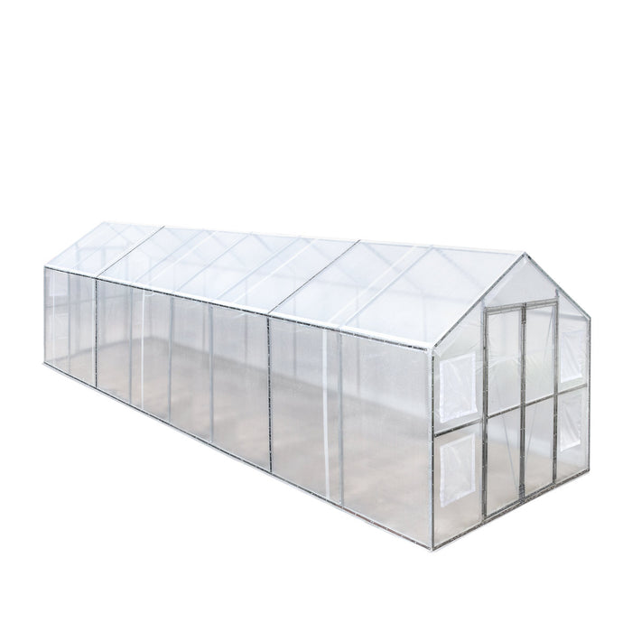 TMG Industrial 8’ x 26’ Greenhouse Grow Tent w/20 Mil Ripstop Leno Mesh PVC Cover, Galvanized Steel Frame, Roll-up Windows, TMG-GH826