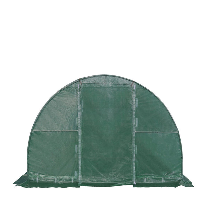 TMG Industrial 10' x 10' Tunnel Greenhouse Grow Tent w/Ripstop Leno Cover, Cold Frame, Roll-Up Mesh Windows, Round Top Roof, TMG-GH1010R