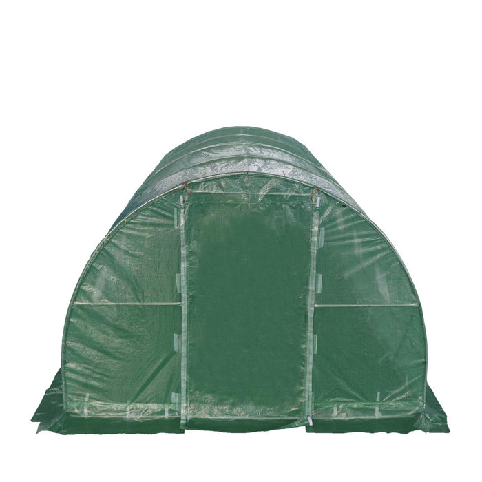 TMG Industrial 10’ x 10’ Tunnel Greenhouse Grow Tent w/Ripstop Leno Cover, Cold Frame, Roll-Up Mesh Windows, Round Top Roof, TMG-GH1010R