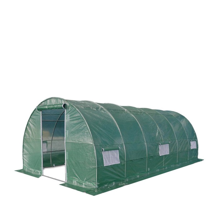 TMG Industrial 10’ x 20’ Tunnel Greenhouse Grow Tent w/Ripstop Leno Cover, Cold Frame, Roll-Up Mesh Windows, Round Top Roof, TMG-GH1020R