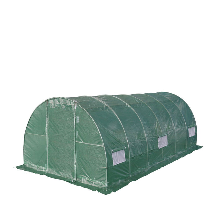 TMG Industrial 10' x 20' Tunnel Greenhouse Grow Tent with Ripstop Leno Cover, Cold Frame, Roll-Up Mesh Windows, Round Top Roof, TMG-GH1020R