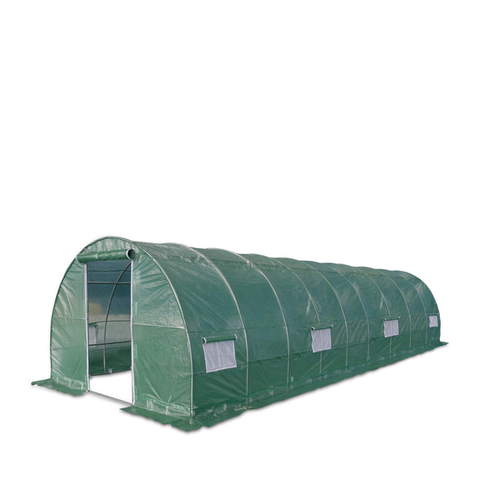 TMG Industrial 10' x 30' Tunnel Greenhouse Grow Tent with Ripstop Leno Cover, Cold Frame, Roll-Up Mesh Windows, Round Top Roof, TMG-GH1030R