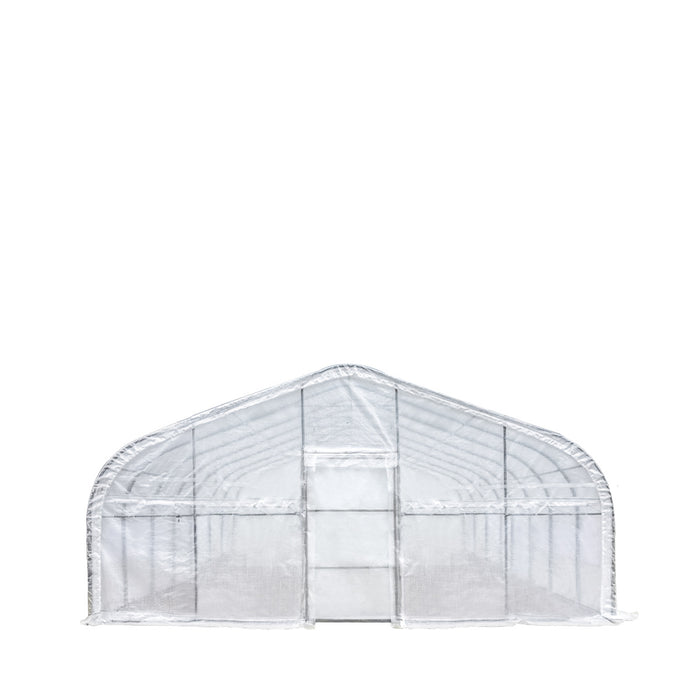 TMG Industrial 20' x 40' Tunnel Greenhouse Grow Tent with 12 Mil Ripstop Leno Mesh Cover, Cold Frame, Roll-up Windows, Peak Ceiling Roof, TMG-GH2040