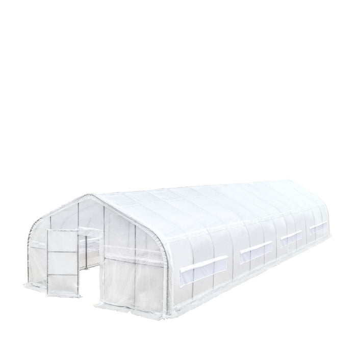 TMG Industrial 20' x 60' Tunnel Greenhouse Grow Tent with 12 Mil Ripstop Leno Mesh Cover, Cold Frame, Roll-up Windows, Peak Ceiling Roof, TMG-GH2060