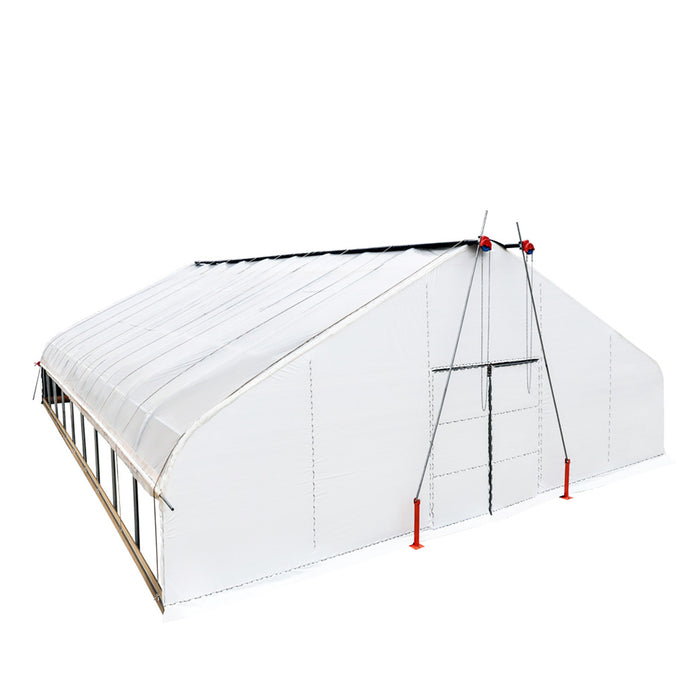 TMG Industrial Pro Series 30’ x 40’ Light Deprivation Two Layer Cover Greenhouse Grow Tent, 6-mil Blackout Tarp and Clear Film, Cold Frame, Hand Crank Roll-Up Sides, Peak Ceiling Roof, TMG-GHD3040