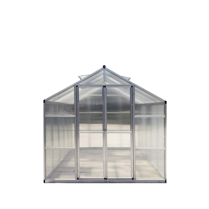 TMG Industrial 8' x 10' Aluminum Frame Greenhouse w/4 mm Twin Wall Polycarbonate Panels, UV Protected Panels, TMG-GH810