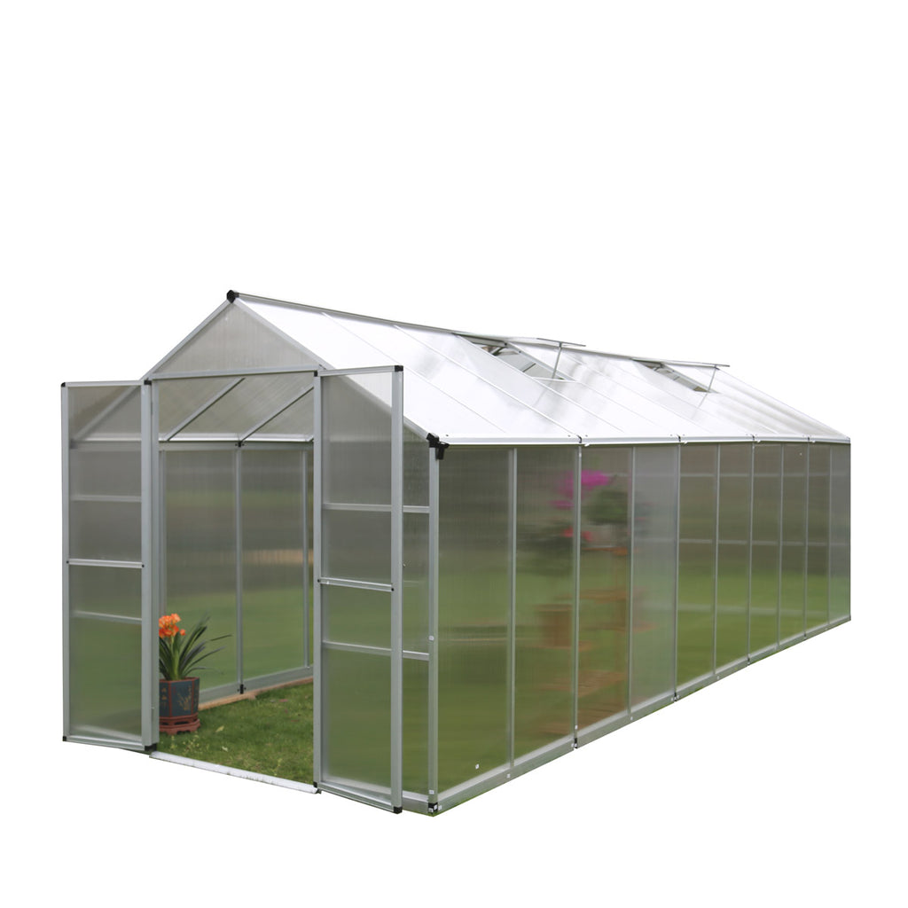 TMG Industrial 8' x 20' Aluminum Frame Greenhouse w/4 mm Twin Wall  Polycarbonate Panels, UV Protected Panels, TMG-GH820