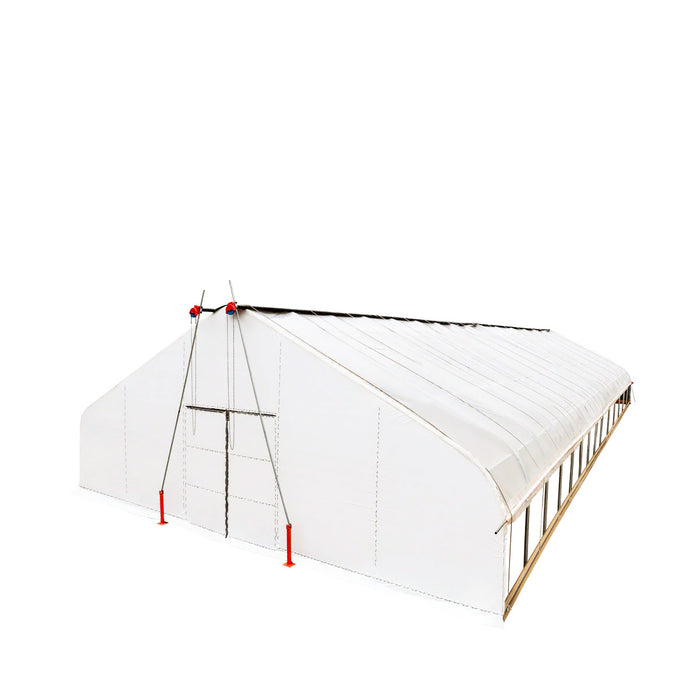 TMG Industrial Pro Series 30’ x 60’ Light Deprivation Two Layer Cover Greenhouse Grow Tent, 6-mil Blackout Tarp and Clear Film, Cold Frame, Hand Crank Roll-Up Sides, Peak Ceiling Roof, TMG-GHD3060
