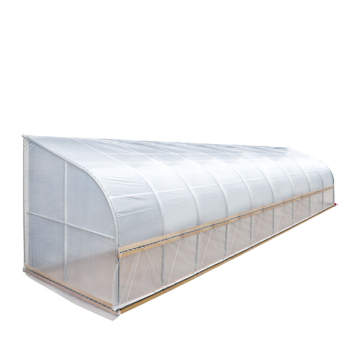 TMG Industrial 10' x 40' Lean-To Greenhouse Grow Tent w/6 Mil Clear EVA Plastic Film, Cold Frame, Manivelle Roll-Up Side, 6-½' Sidewall, TMG-GHL1040