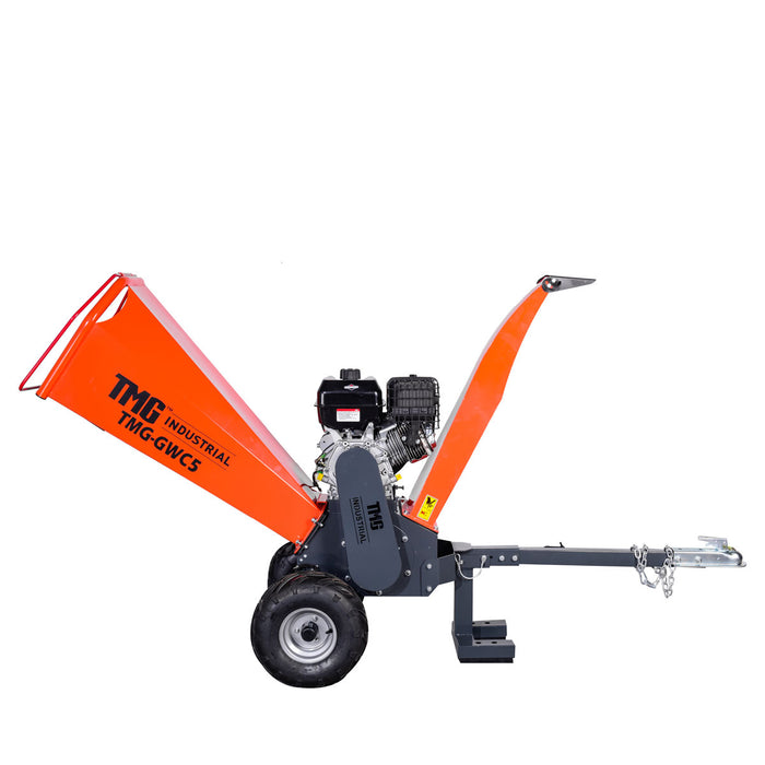 TMG Industrial 4-3/4” Wood Chipper Powered by 13.5 HP Briggs & Stratton Engine, ATV Tow-Behind, 12'' Reversible Blade, Dual Belt Drive, TMG-GWC5