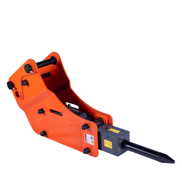 TMG Industrial 4-7 Ton Excavator/Backhoe Hydraulic Hammer Breaker, 2-3/4” Moil Point Chisel, 600 J Impact Energy, Pin Grabber Lugging, TMG-HB68