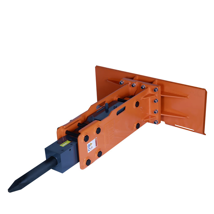 TMG Industrial 45-100 HP Skid Steer Hydraulic Hammer Breaker, 3” Moil Point Chisel, 785 J Impact Energy, Universal Mount, TMG-HB90S