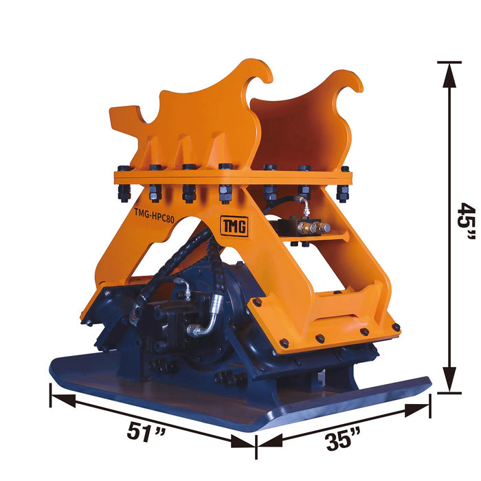 Compacteur à plaque hydraulique TMG-HPC80 compatible avec les transporteurs de 17 à 25 tonnes