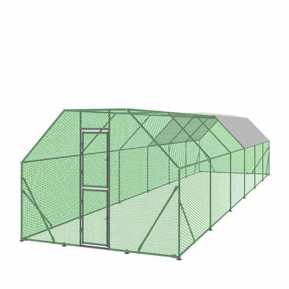 Large Chicken Coop Run Shelter, 10' x 40', Lockable Gate, 400 Sq. Ft, TMG-CRS1040